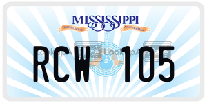 RCW105  license plate in MS