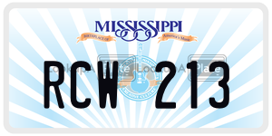 RCW213  license plate in MS