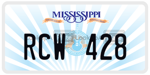 RCW428 license plate in Mississippi