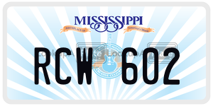 RCW602  license plate in MS