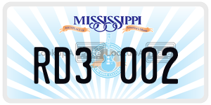 RD3002  license plate in MS