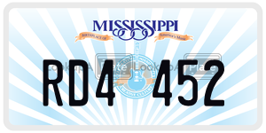 RD4452  license plate in MS