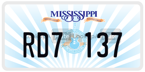 RD7137  license plate in MS