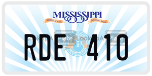 RDE410  license plate in MS