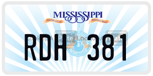 RDH381  license plate in MS