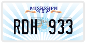 RDH933  license plate in MS