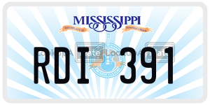 RDI391  license plate in MS
