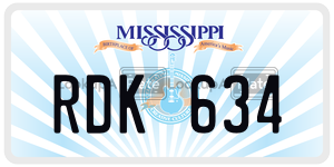 RDK634  license plate in MS