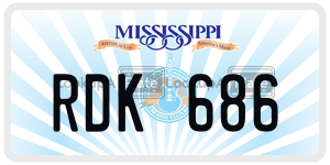 RDK686  license plate in MS