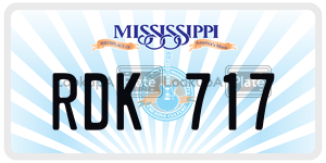 RDK717  license plate in MS