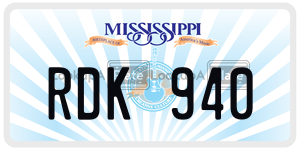 RDK940 license plate in Mississippi