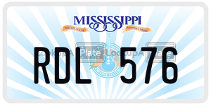 RDL576  license plate in MS