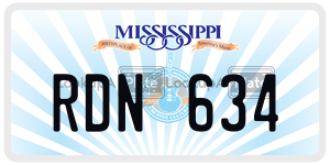RDN634 license plate in Mississippi