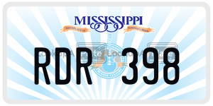 RDR398  license plate in MS