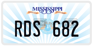 RDS682  license plate in MS