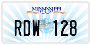 RDW128  license plate in MS