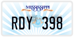 RDY398  license plate in MS