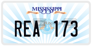 REA173  license plate in MS