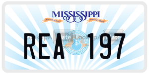 REA197  license plate in MS