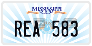 REA583  license plate in MS