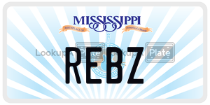 REBZ  license plate in MS