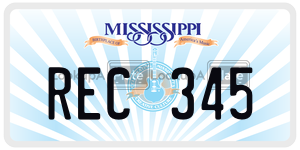 REC345  license plate in MS