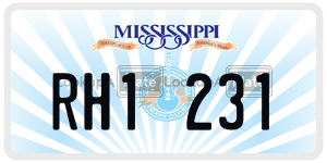RH1231  license plate in MS
