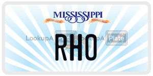 RHO  license plate in MS
