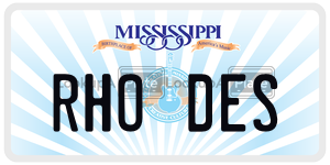 RHODES license plate in Mississippi