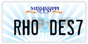RHODES7  license plate in MS