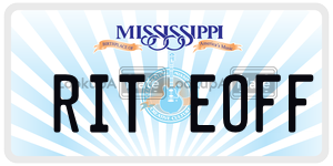 RITEOFF  license plate in MS