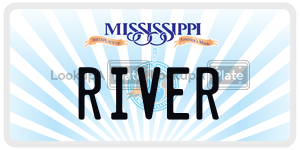 RIVER  license plate in MS