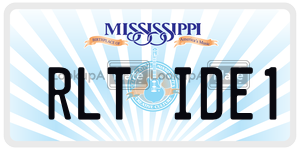 RLTIDE1  license plate in MS