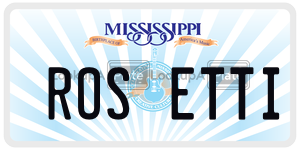 ROSETTI  license plate in MS