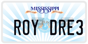 ROYDRE3  license plate in MS