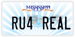 RU4REAL  license plate in MS