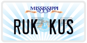 RUKKUS license plate in Mississippi