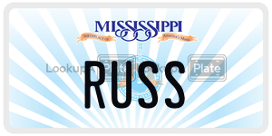RUSS  license plate in MS