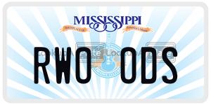 RWOODS  license plate in MS