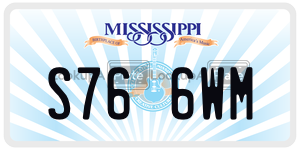 S766WM  license plate in MS