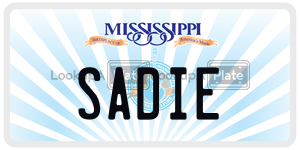 SADIE  license plate in MS