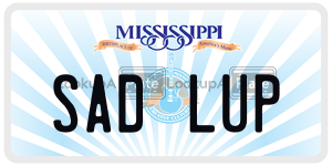 SADLUP  license plate in MS
