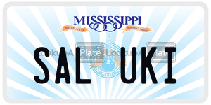 SALUKI  license plate in MS
