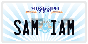 SAMIAM  license plate in MS