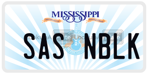 SASNBLK  license plate in MS