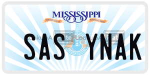 SASYNAK  license plate in MS