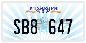 SB8647  license plate in MS
