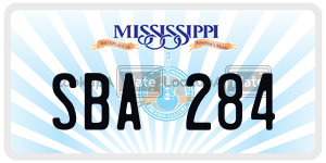 SBA284  license plate in MS