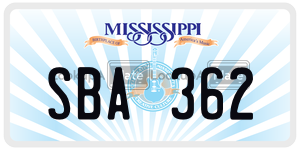 SBA362  license plate in MS