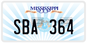 SBA364  license plate in MS